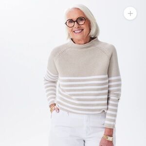 Alice Walk Cotton Mock Neck - Striped